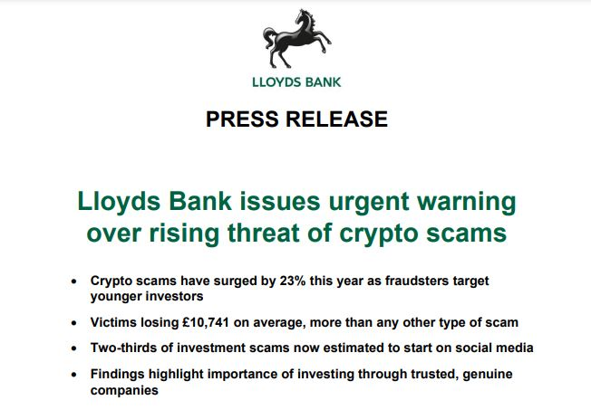 Screenshot of the report from Lloyds Bank. Source: Lloyds Bank