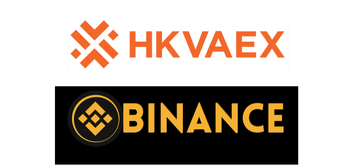 The logos of cryptocurrency exchanges HKVAEX and Binance. Source: SCMP