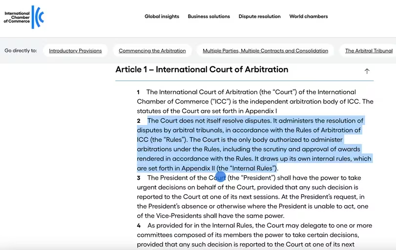 Decoding ICC's Dispute Resolution: Unveiling International Court of Arbitration Article 1